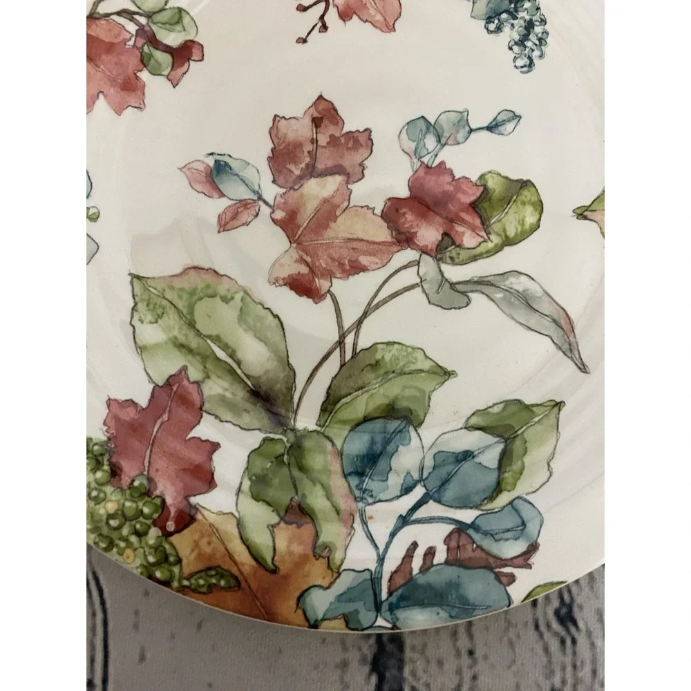 Pier 1 Waterbury Leaves Salad Plate Ironstone Fall Colors 8-7/8